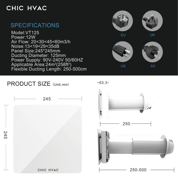 Heat Recovery Ventilator VT125 5