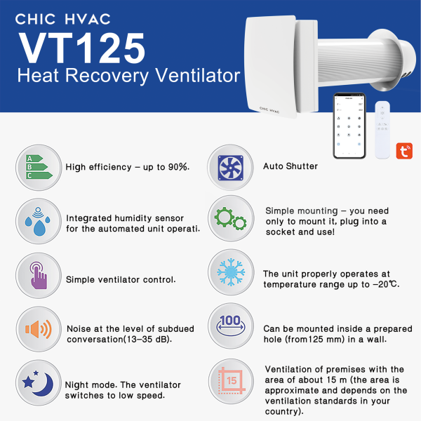 Heat Recovery Ventilator VT125 3